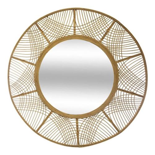 Miroir Mural Rond en Bambou Ina 89cm Naturel