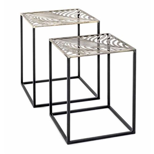 Paris Prix - Lot De 2 Tables D'appoint Carrées aglae 50cm Bronze