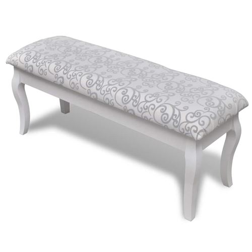Banc rembourré pour coiffeuse 2 places en blanc 110 cm