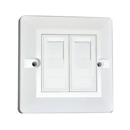 EXTEL Prise murale &agrave; encastrer RJ45 (simple ou double) - Double