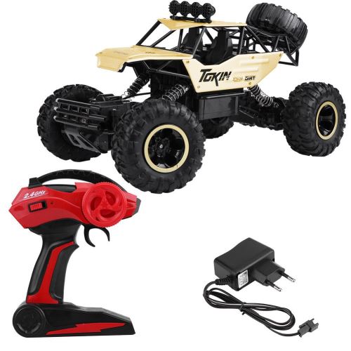 1/12 RC voiture sur chenilles voiture tout-terrain 4WD télécommande véhicule électrique 2,4 GHz camion cadeau de Noël(Gold)