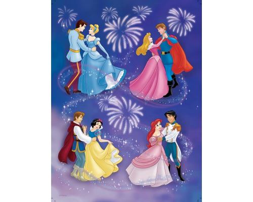 Puzzle 150 Pièces : Les princesses et leurs Princes, Nathan