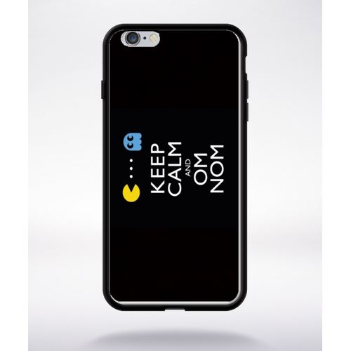 Coque Keep Calm Pacman Compatible Apple Iphone 6 Plus Bord Noir Silicone
