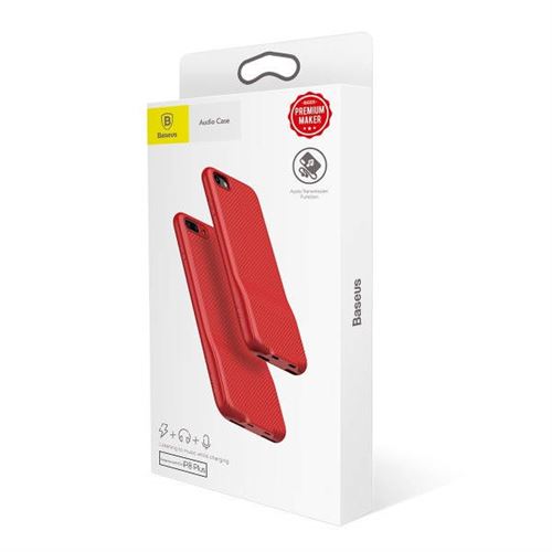 Coque Baseus Dual Lightning Audio pour iPhone 7 Plus / 8 Plus - Rouge