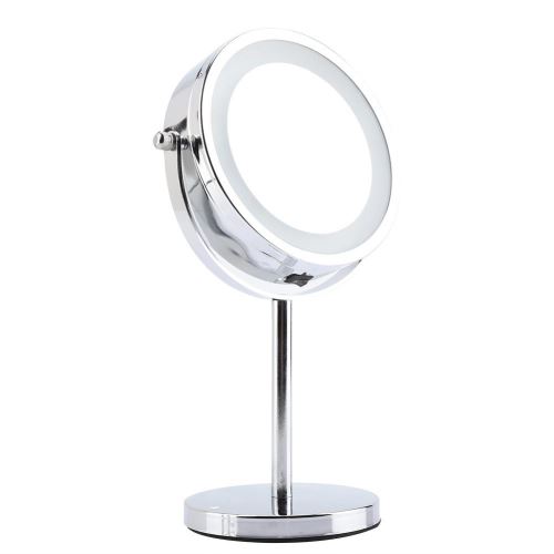6 pouces Miroir de maquillage double face à Normal Lumière LED 5 Fois Grossissant Miroir de Table Pivotant à 360°