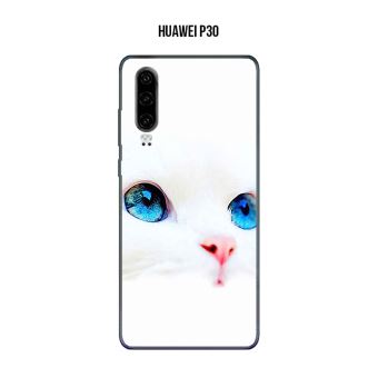 Coque Huawei P30 Design Chat Blanc Yeux Bleus Coque Et Etui Telephone Mobile Achat Prix Fnac