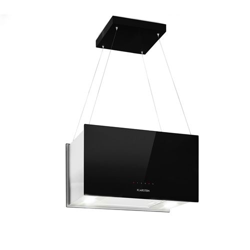 Klarstein Kronleuchter L - Hotte - Hotte Îlot - Largeur : 60 Cm - Profondeur : 35 Cm - Recyclage - Noir