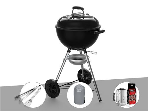 Barbecue à charbon Weber Original Kettle E 4710 47 cm + Kit Nouveau KIT WEBER spécial KIT 2016 Master Touch BLACK GBS
