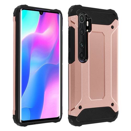 Coque pour Xiaomi Mi Note 10 Lite Design Relief Bi-matière Antichute rose champagne