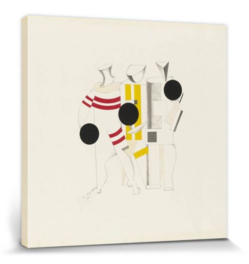 El Lissitzky Poster Reproduction Sur Toile, Tendue Sur Châssis - Victoire Sur Le Soleil, Athlètes, 1923 (40x40 Cm)