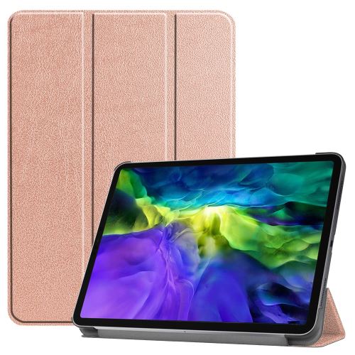 Etui en PU + TPU style simple avec support tri-pliure or pour votre Apple iPad Pro 11 pouces (2020)