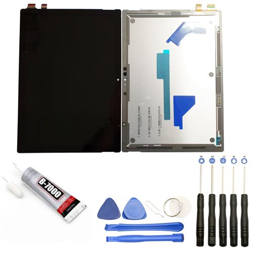 Visiodirect® Ecran complet: Vitre+LCD compatible avec Microsoft Surface Pro 5 1796 Taille 12.3 NOIR + Kit outils + Colle B7000 Offerte