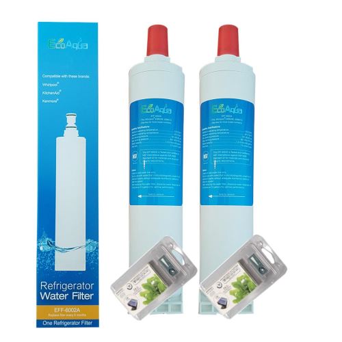 2 X Filtre Ecoaqua Eff6002A Remplace Whirlpool Sbs002, Sbs001, Sbs200 Avec 2 Filtres Antibactérien Microban Whirpool