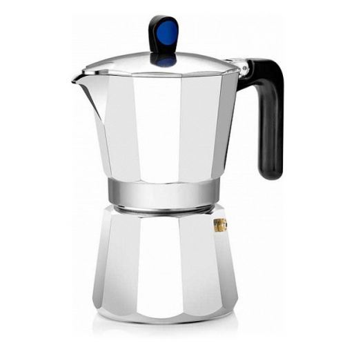Monix Induction Express - Cafetera italiana de aluminio color plata. 6 a 12 tazas. Para cocinas de gas inducción vitrocerámica.