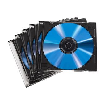 Hama - Boîtier plastique mince pour stockage CD - capacité : 1 CD - noir, transparent (pack de 50) - 1