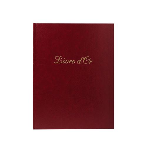 Exacompta Livre d'or Cuir Alpille 140 pages ivoire - 26x22cm vertical - vue 1