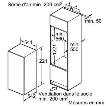 Réfrigérateurs 1 porte 200L BOSCH 54.1cm F, KIL24NSF3