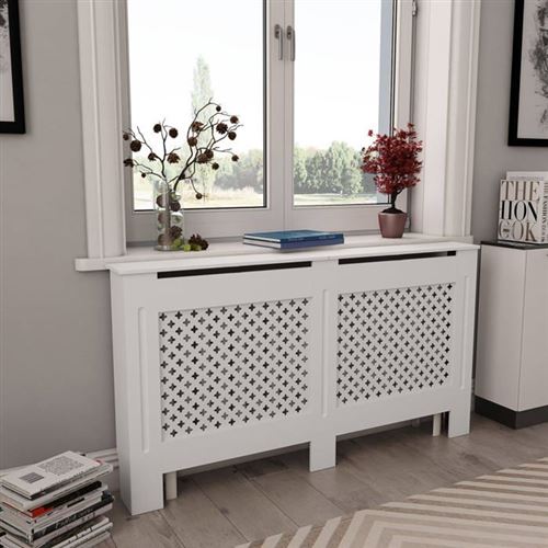 Cache-radiateur - VIDAXL - Blanc - MDF - 152x19x81,5 cm