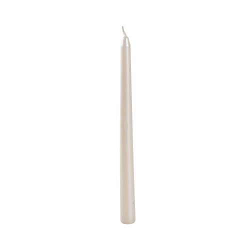 sets de 4 bougies flambeau-finition metallisee- blanc -h25*d2.2cm