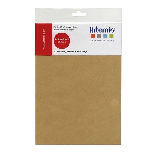 Papier kraft a4 autocollant 10 feuilles - artémio