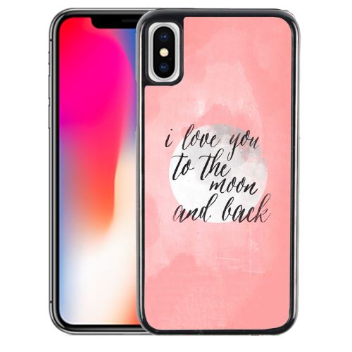 Coque pour iPhone XR love message moon back