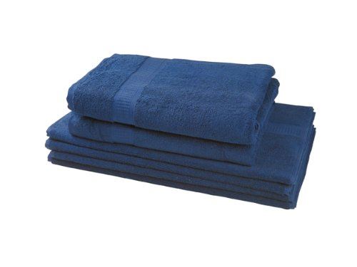 Buscher 202110-332 Lot de 6 essuie-mains 100 % coton Bleu marine