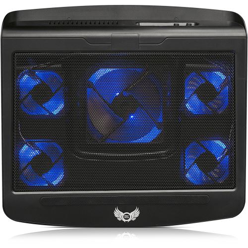 Skgames Refroidisseur pour ordinateur portable Notebook Cooler Stand | 5 x Ventilateurs | 2 x USB | 10-17 POUCES | Noir