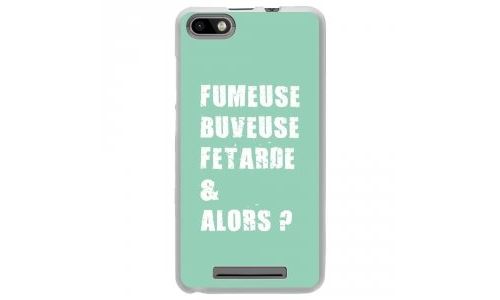 Coque souple pour Wiko Lenny 3 avec impression Motifs fumeuse et alors turquoise