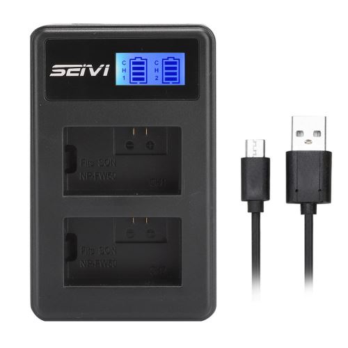 Chargeur De Batterie Caméra Double Fente Seivi Pour Sony Np-Fw50 A6300 A6500 A6000 A7R A7