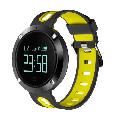 montre intelligente de bracelet de fréquence cardiaque de la pression artérielle poignet intelligent IP68 étanche DM58 Noir jaune