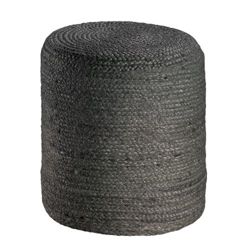 Pouf Jarod Rond gris diamètre 40 cm Vivaraise