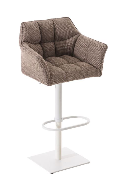 Tabouret de bar Damaso en Tissu , Marron terre/Blanc
