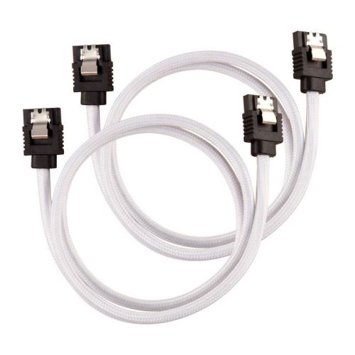 corsair corsair premium sleeved sata-kabel 60cm - weiß noir