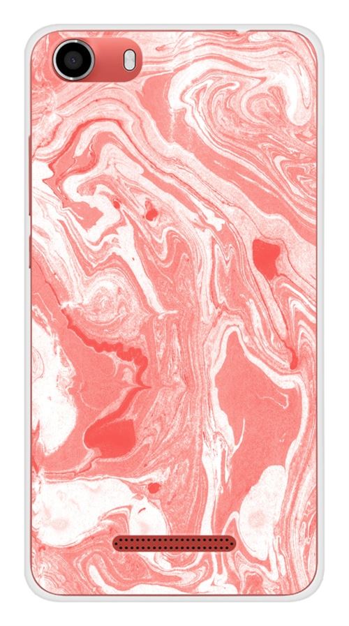 Coque en silicone imprimée compatible Wiko Lenny 2 Marbre Rose