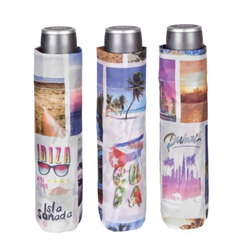 PERLETTI - Perletti Perletti25899 54 x 8 cm Lady Mini 3 Sections Cartes Postales Imprimé Coupe-Vent Parapluie