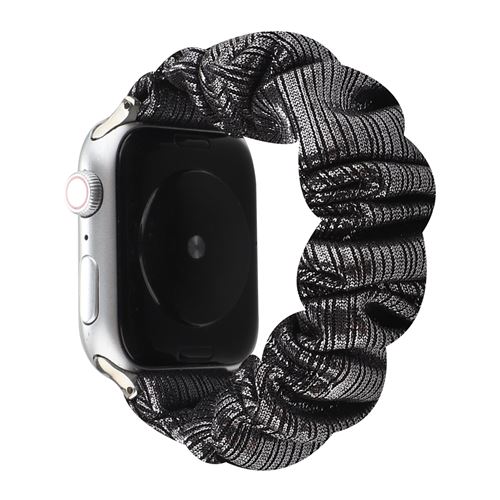 Bracelet en tissu élastique élégant pour Apple Watch Series 6/ SE/ 5/ 4 40mm - Noir#1