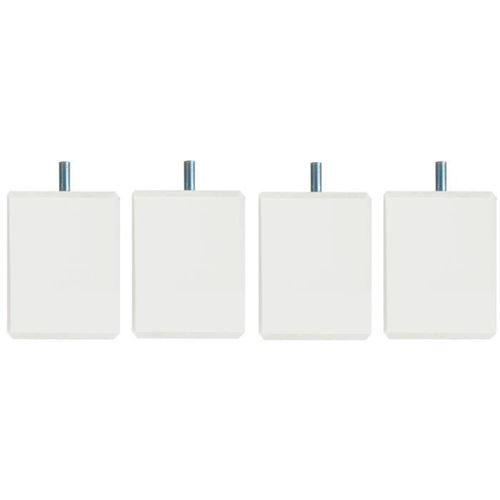 Jeu De Pieds Carres L 7 Cm X L 7 Cm H 8,5 Cm - Blanc - Lot De 4