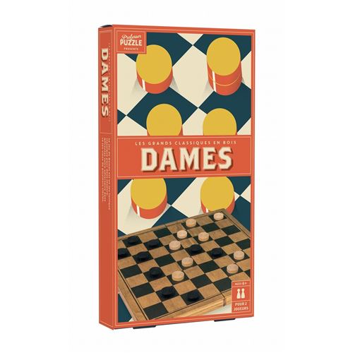 Jeu de société DAMES BOIS VINTAGE PROFESSOR PUZZLE Multicolore