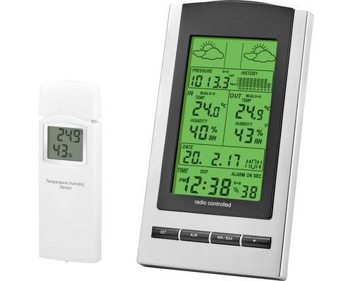 Eurochron - Station m&eacute;t&eacute;o radiopilot&eacute;e num&eacute;rique 9223c3b gris fonc&eacute;