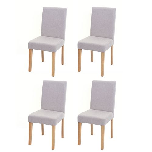 4x chaise de salle à manger Littau textile crème beige pieds clairs