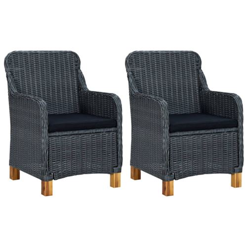 Vidaxl Gris Chaises De Jardin Avec Coussins - Image 3