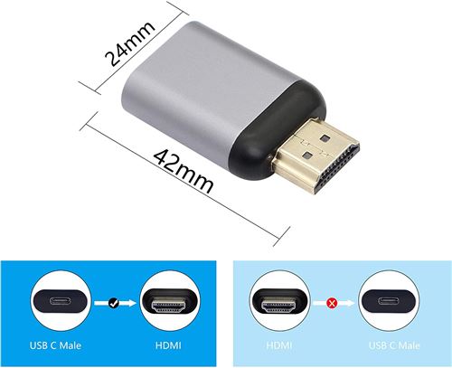 Visiodirect - 2 Adaptateur USB C Femelle vers USB A Mâle
