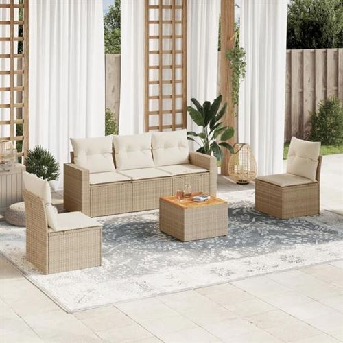 Non Communiqué Beige Salon De Jardin Modulable Vidaxl Resine Tressee 6 Pieces X 65.5 X 69 5 Personnes
