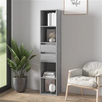 Bibliothèque Sonoma gris 36x30x171 cm Bois d ingénierie - 1