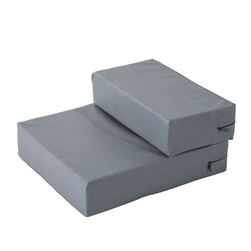 Escalier coussin 2 en 1 pour chien animaux déhoussable revêtement revêtement synthétique gris