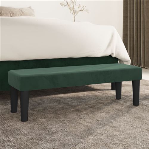 Vidaxl Vert Banc Foncé 100X30x30 Cm Velours346669 - Image 3