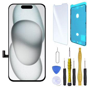 Ecran INCELL Remplacement pour iPhone 15 Avec Joint Ecran, Verre trempé et Kit - 1