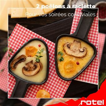 Lot De 2 Poêlons à Raclette Carrés Rotel - Revêtement PTFE Antiadhésif 18,5 X 9 X 1,5 Cm