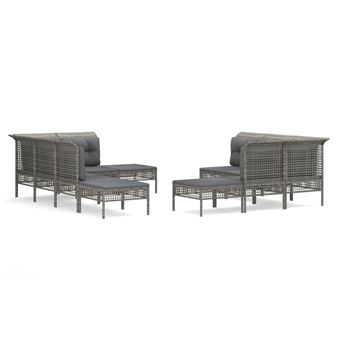 Vidaxl bancs de spa avec coussins 2 pcs noir résine tressée VIDAXL