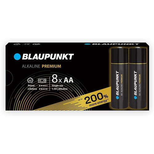 BLAUPUNKT paquet de 8 piles AA alcalines PREMIUM
